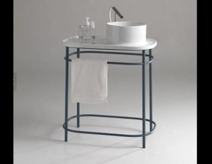 UPPER FREE STANDING WASH BASIN WITH METAL PEDESTAL